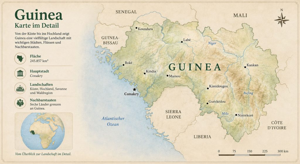 Guinea - Karte im Detail